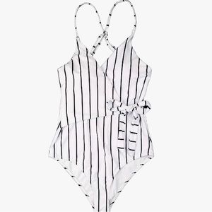 NWOT Stripe One-Piece Swimsuit